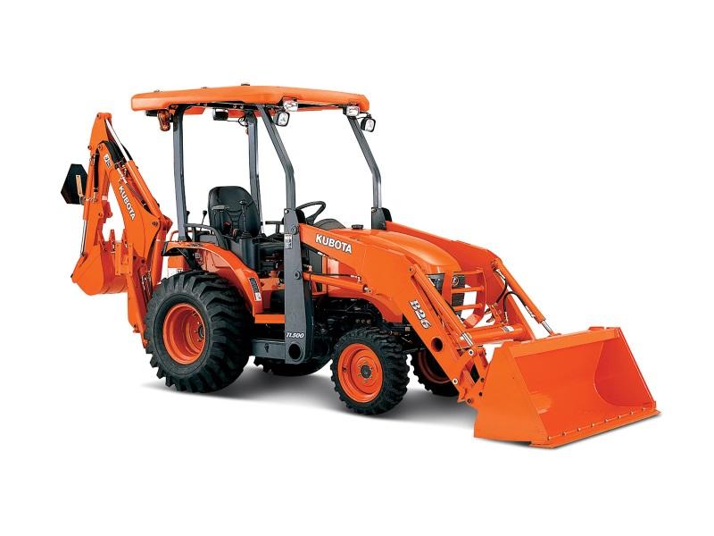 A 2020 Kubota B26 tractor set against a white background