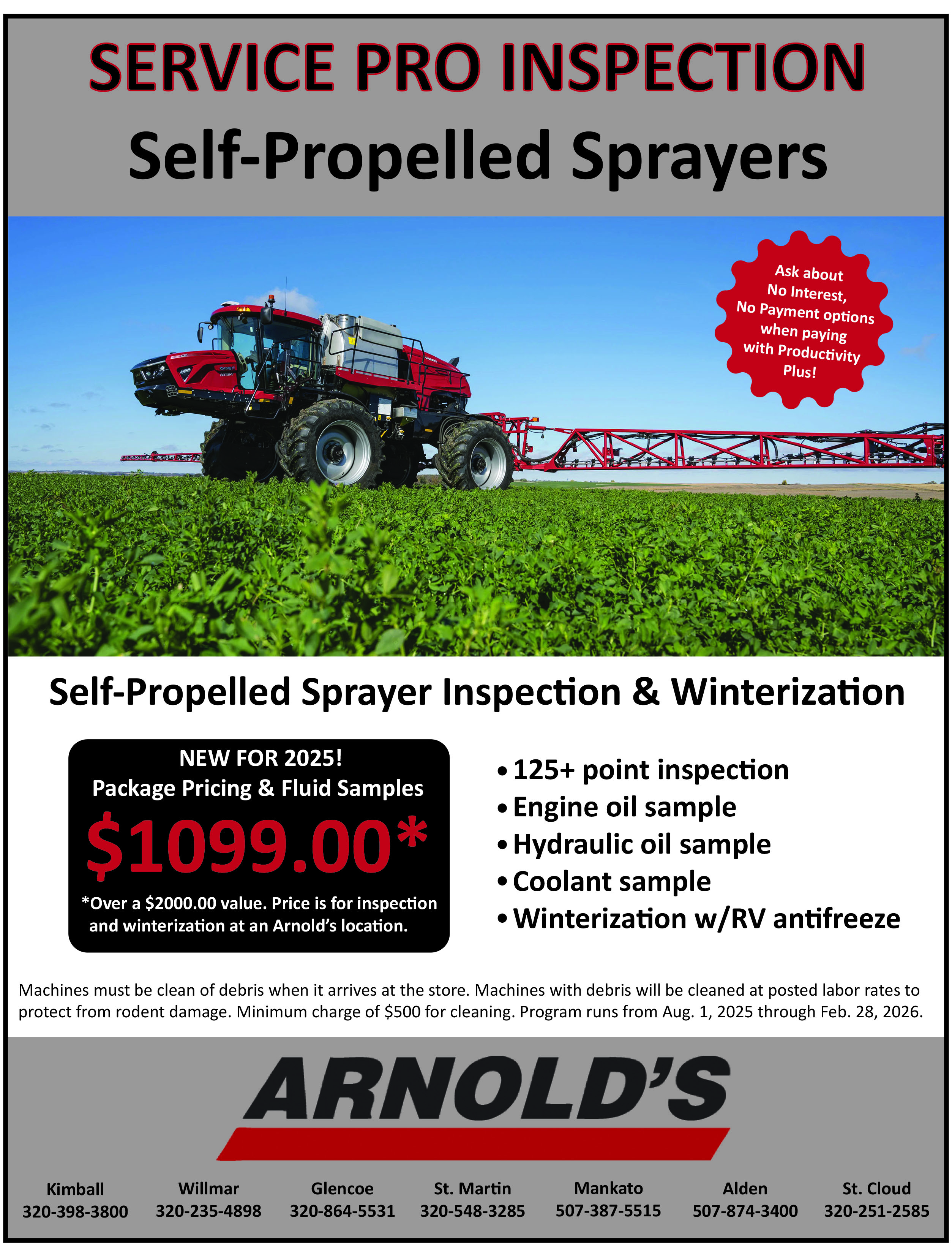 Service Pro Inspection SP Sprayers